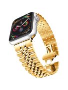 5-Beads Stainless Steel Watch Band for Apple Watch Series 10 42mm / 9 8 7 41mm / 6 5 4 SE SE (2022) SE (2023) 40mm / 3 2 1 38mm - Gold