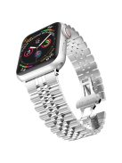 5-Beads Stainless Steel Watch Band for Apple Watch Series 10 42mm / 9 8 7 41mm / 6 5 4 SE SE (2022) SE (2023) 40mm / 3 2 1 38mm - Silver