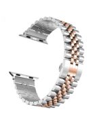 5-Beads Stainless Steel Watch Band for Apple Watch Series 10 42mm / 9 8 7 41mm / 6 5 4 SE SE (2022) SE (2023) 40mm / 3 2 1 38mm - Silver / Rose Gold