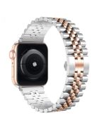 5-Beads Stainless Steel Watch Band for Apple Watch Series 10 42mm / 9 8 7 41mm / 6 5 4 SE SE (2022) SE (2023) 40mm / 3 2 1 38mm - Silver / Rose Gold