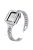 7 Beads Stainless Steel Rhinestone Watch Strap + Scratch-resistant PC Watch Case Cover Replacement for Apple Watch Series 7 45mm - Silver