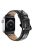 A011 For Apple Watch Series 10 46mm / Ultra 2 Ultra 49mm / 9 8 7 45mm / SE (2023) SE (2022) SE 6 5 4 44mm / 3 2 1 42mm Crazy Horse Texture Cowhide Leather Wrist Band Smartwatch Replacement Strap - Black