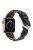 A030 For Apple Watch Series 10 42mm / 9 8 7 41mm / 6 5 4 SE SE (2022) SE (2023) 40mm / 3 2 1 38mm Stylish Woven Design Watch Strap Top Layer Cowhide Leather Adjustable Wrist Band - Black