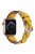 A030 For Apple Watch Series 10 46mm / Ultra 2 Ultra 49mm / 9 8 7 45mm / SE (2023) SE (2022) SE 6 5 4 44mm / 3 2 1 42mm Woven Design Watch Band Top Layer Cowhide Leather Replacement Strap - Yellow