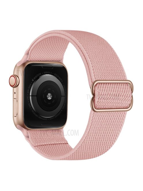 Adjustable Braided Polyester Nylon Watch Band Strap for Apple Watch Ultra 49mm / Ultra 2 49mm / Series 9 45mm / SE (2023) 44mm / Series 7 / 8 45mm / Series 6 / 5 / 4 / SE / SE (2022) 44m / Series / Series 3 / 2 / 1 42mm - Light Pink