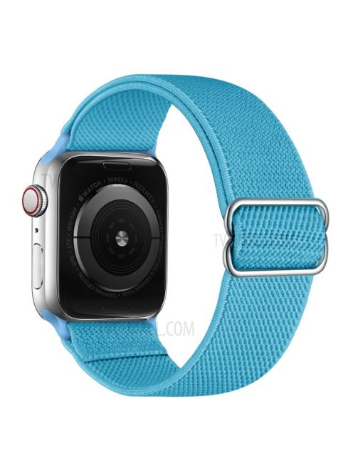 Adjustable Braided Polyester Nylon Watch Band Strap for Apple Watch Ultra 49mm / Ultra 2 49mm / Series 9 45mm / SE (2023) 44mm / Series 7 / 8 45mm / Series 6 / 5 / 4 / SE / SE (2022) 44m / Series / Series 3 / 2 / 1 42mm - Sky Blue