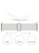 Adjustable Braided Polyester Nylon Watch Band Strap for Apple Watch Ultra 49mm / Ultra 2 49mm / Series 9 45mm / SE (2023) 44mm / Series 7 / 8 45mm / Series 6 / 5 / 4 / SE / SE (2022) 44m / Series / Series 3 / 2 / 1 42mm - White