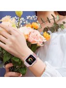 Adjustable Buckle Closure Stainless Steel Milanese Smart Watch Wristband Replacement + Rhinestone Watch Protective Case for Apple Watch Series 3/2/1 42mm - Rose Pink