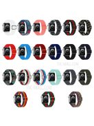 Adjustable Nylon Watch Band Replacement Multi-Color Watch Strap for Apple Watch Ultra 49mm / Ultra 2 49mm / Series 9 45mm / SE (2023) 44mm / Series 8 / 7 45mm / Series 6 / 5 / 4 / SE / SE (2022) 44mm / Series 3 / 2 / 1 42mm - Black Edge