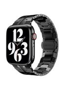 Adjustable Stainless Steel Strap Metal Watchband for Apple Watch Ultra 2 49mm / Series 9 45mm / SE (2023) 44mm / Ultra 49mm / Series 8 45mm / 7 45mm / Watch Series 6 / SE 44mm / SE (2022) 44mm / 5 / 4 44mm / Watch Series 3 / 2 / 1 42mm - Black