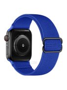 Adjustable Woven Polyester Watchband Wrist Strap Replacement for Apple Watch Series 10 42mm / 9 8 7 41mm / 6 5 4 SE SE (2022) SE (2023) 40mm / 3 2 1 38mm  -  Dark Blue