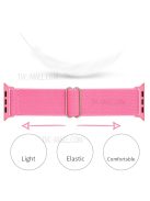 Adjustable Woven Polyester Watchband Wrist Strap Replacement for Apple Watch Series 10 42mm / 9 8 7 41mm / 6 5 4 SE SE (2022) SE (2023) 40mm / 3 2 1 38mm  -  Hot Pink