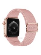 Adjustable Woven Polyester Watchband Wrist Strap Replacement for Apple Watch Series 10 42mm / 9 8 7 41mm / 6 5 4 SE SE (2022) SE (2023) 40mm / 3 2 1 38mm  -  Light Pink