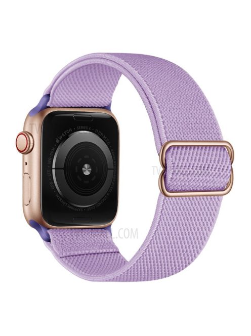 Adjustable Woven Polyester Watchband Wrist Strap Replacement for Apple Watch Series 10 42mm / 9 8 7 41mm / 6 5 4 SE SE (2022) SE (2023) 40mm / 3 2 1 38mm  -  Light Purple