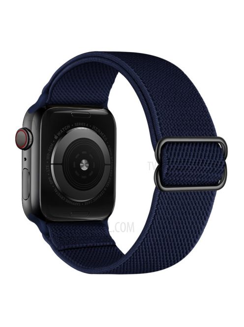 Adjustable Woven Polyester Watchband Wrist Strap Replacement for Apple Watch Series 10 42mm / 9 8 7 41mm / 6 5 4 SE SE (2022) SE (2023) 40mm / 3 2 1 38mm  -  Navy Blue