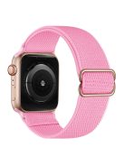 Adjustable Woven Polyester Watchband Wrist Strap Replacement for Apple Watch Series 10 42mm / 9 8 7 41mm / 6 5 4 SE SE (2022) SE (2023) 40mm / 3 2 1 38mm  -  Pink