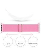 Adjustable Woven Polyester Watchband Wrist Strap Replacement for Apple Watch Series 10 42mm / 9 8 7 41mm / 6 5 4 SE SE (2022) SE (2023) 40mm / 3 2 1 38mm  -  Pink