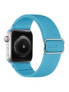 Adjustable Woven Polyester Watchband Wrist Strap Replacement for Apple Watch Series 10 42mm / 9 8 7 41mm / 6 5 4 SE SE (2022) SE (2023) 40mm / 3 2 1 38mm  -  Sky Blue