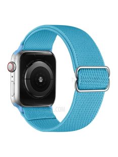   Adjustable Woven Polyester Watchband Wrist Strap Replacement for Apple Watch Series 10 42mm / 9 8 7 41mm / 6 5 4 SE SE (2022) SE (2023) 40mm / 3 2 1 38mm  -  Sky Blue