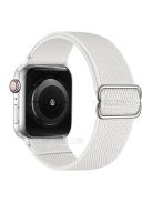 Adjustable Woven Polyester Watchband Wrist Strap Replacement for Apple Watch Series 10 42mm / 9 8 7 41mm / 6 5 4 SE SE (2022) SE (2023) 40mm / 3 2 1 38mm  -  White