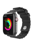 AHASTYLE WA02 Silicone Strap for Apple Watch Series 10 46mm / Ultra 2 Ultra 49mm /  Series 9 8 7 45mm / 6 5 4 SE (2023) SE (2022) SE 44mm / 3 2 1 42mm Waterproof Watch Band - Black