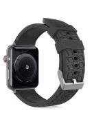 AHASTYLE WA03 Watch Strap for Apple Watch Series 10 42mm / 9 8 7 41mm / SE (2023) SE (2022) SE 6 5 4 40mm / 3 2 1 38mm Textured Silicone Band - Black