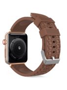 AHASTYLE WA03 Watch Strap for Apple Watch Series 10 42mm / 9 8 7 41mm / SE (2023) SE (2022) SE 6 5 4 40mm / 3 2 1 38mm Textured Silicone Band - Dark Brown