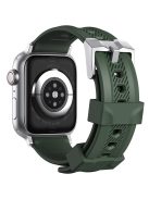 AHASTYLE WA10 Silicone Band for Apple Watch Series 10 46mm / Ultra 2 Ultra 49mm /  Series 9 8 7 45mm / 6 5 4 SE (2023) SE (2022) SE 44mm / 3 2 1 42mm Textured Watch Strap - Midnight Green