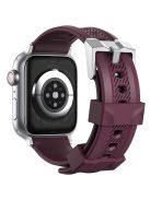 AHASTYLE WA10 Silicone Band for Apple Watch Series 10 46mm / Ultra 2 Ultra 49mm /  Series 9 8 7 45mm / 6 5 4 SE (2023) SE (2022) SE 44mm / 3 2 1 42mm Textured Watch Strap - Wine Red