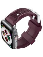 AHASTYLE WA10 Silicone Band for Apple Watch Series 10 46mm / Ultra 2 Ultra 49mm /  Series 9 8 7 45mm / 6 5 4 SE (2023) SE (2022) SE 44mm / 3 2 1 42mm Textured Watch Strap - Wine Red