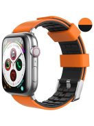 AHASTYLE WA11 Silicone Watch Band for Apple Watch Series 10 42mm / 9 8 7 41mm / SE (2023) SE (2022) SE 6 5 4 40mm / 3 2 1 38mm Contrast Colors Straps - Black+Orange