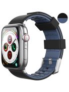 AHASTYLE WA11 Silicone Watch Band for Apple Watch Series 10 42mm / 9 8 7 41mm / SE (2023) SE (2022) SE 6 5 4 40mm / 3 2 1 38mm Contrast Colors Straps - Black+Sapphire