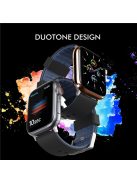 AHASTYLE WA11 Silicone Watch Band for Apple Watch Series 10 42mm / 9 8 7 41mm / SE (2023) SE (2022) SE 6 5 4 40mm / 3 2 1 38mm Contrast Colors Straps - Black+Sapphire