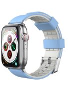 AHASTYLE WA11 Silicone Watch Band for Apple Watch Series 10 42mm / 9 8 7 41mm / SE (2023) SE (2022) SE 6 5 4 40mm / 3 2 1 38mm Contrast Colors Straps - Sky Blue+Light Grey