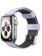 AHASTYLE WA11 Watch Band for Apple Watch Series 10 46mm / Ultra 2 Ultra 49mm /  Series 9 8 7 45mm / 6 5 4 SE (2023) SE (2022) SE 44mm / 3 2 1 42mm Contrast Colors Silicone Strap - Purple+Black