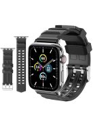 AHASTYLE WA12 Silicone Band for Apple Watch Series 10 42mm / 9 8 7 41mm / SE (2023) SE (2022) SE 6 5 4 40mm / 3 2 1 38mm Adjustable Watch Strap - Black