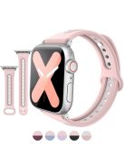 AHASTYLE WA13 Watch Band for Apple Watch Series 10 42mm / 9 8 7 41mm / SE (2023) SE (2022) SE 6 5 4 40mm / 3 2 1 38mm Silicone Strap Dual Color - Pink