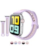 AHASTYLE WA13 Watch Band for Apple Watch Series 10 42mm / 9 8 7 41mm / SE (2023) SE (2022) SE 6 5 4 40mm / 3 2 1 38mm Silicone Strap Dual Color - Purple