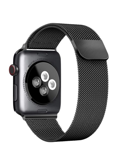 AHASTYLE WG42-1 For Apple Watch 10 46mm / Ultra 2 / Ultra 49mm / 9 8 7 45mm / SE (2023) SE (2022) SE 6 5 4 44mm / 3 2 1 42mm Milanese Wrist Band - Black