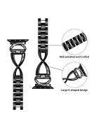 Alloy Watch Band for Apple Watch Series 10 42mm / 9 8 7 41mm / SE (2023) SE (2022) SE 6 5 4 40mm / 3 2 1 38mm Rhinestones Decor Wrist Strap - Black