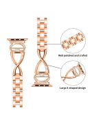 Alloy Watch Band for Apple Watch Series 10 42mm / 9 8 7 41mm / SE (2023) SE (2022) SE 6 5 4 40mm / 3 2 1 38mm Rhinestones Decor Wrist Strap - Rose Gold