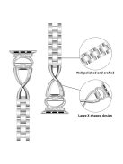 Alloy Watch Band for Apple Watch Series 10 42mm / 9 8 7 41mm / SE (2023) SE (2022) SE 6 5 4 40mm / 3 2 1 38mm Rhinestones Decor Wrist Strap - Silver