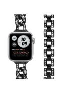 Alloy Watch Strap for Apple Watch Series 10 46mm / Ultra 2 Ultra 49mm /  Series 9 8 7 45mm / 6 5 4 SE (2023) SE (2022) SE 44mm / 3 2 1 42mm , Rhinestone Decor Watch Band - Black