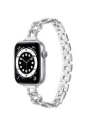 Alloy Watch Strap for Apple Watch Series 10 46mm / Ultra 2 Ultra 49mm /  Series 9 8 7 45mm / 6 5 4 SE (2023) SE (2022) SE 44mm / 3 2 1 42mm , Rhinestone Decor Watch Band - Silver