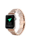 Aluminum Alloy Strap Watch Band Rhinestone Decor for Apple Watch Series 10 42mm / 9 8 7 41mm / SE (2023) SE (2022) SE 6 5 4 40mm / 3 2 1 38mm - Rose Gold