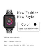 Aluminum Alloy Watch Strap Rhinestone Decor for Apple Watch Series 10 42mm / 9 8 7 41mm / SE (2023) SE (2022) SE 6 5 4 40mm / 3 2 1 38mm - Black