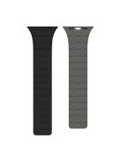 AP Silicone Magnetic Smart Watch Band for Apple Watch Series 10 46mm / Ultra 2 Ultra 49mm /  Series 9 8 7 45mm / 6 5 4 SE (2023) SE (2022) SE 44mm / 3 2 1 42mm - Black  /  Grey