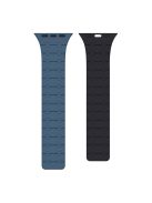 AP Silicone Magnetic Smart Watch Band for Apple Watch Series 10 46mm / Ultra 2 Ultra 49mm /  Series 9 8 7 45mm / 6 5 4 SE (2023) SE (2022) SE 44mm / 3 2 1 42mm - Blue+Midnight