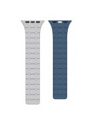 AP Silicone Magnetic Smart Watch Band for Apple Watch Series 10 46mm / Ultra 2 Ultra 49mm /  Series 9 8 7 45mm / 6 5 4 SE (2023) SE (2022) SE 44mm / 3 2 1 42mm - Grey+Blue