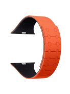 AP Silicone Magnetic Smart Watch Band for Apple Watch Series 10 46mm / Ultra 2 Ultra 49mm /  Series 9 8 7 45mm / 6 5 4 SE (2023) SE (2022) SE 44mm / 3 2 1 42mm - Orange  /  Midnight